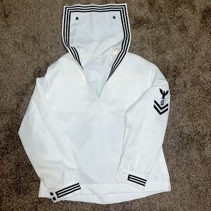 Navy Dress White Jumper